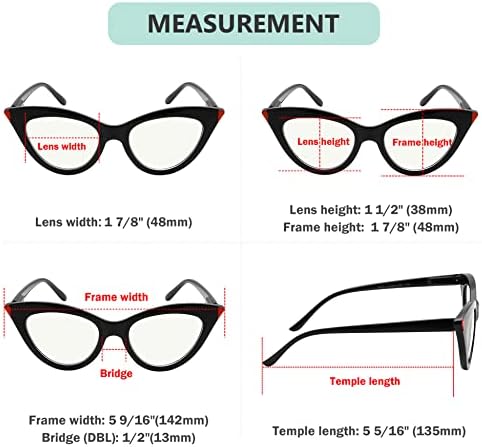 Eyekepper 4-Pack Progressive Multifocus Reading Glasses Blue Light Blocking for Women Cat-eye No Line Multifocal Readers +3.50