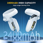 For Meta Quest 2/3/3S Controller Accessories Rechargeable Battery Pack with Charger, 4 Pack 1.5V 2400mAh Long-Lasting Battery with Charging Storage Box for Oculus Quest 2/3/3S Controller Accessories