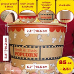 CUSINIUM [85 oz] 25-pack Kraft Popcorn Buckets - Large Popcorn Tubs