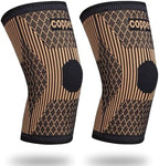Knee Brace for Women & Men1 Pair, Copper Knee Braces for Knee Pain and Support, Copper Ions Fiber Compression Knee Sleeve for Running, Meniscus Tear, ACL, Joint Pain Relief (2, X-Large)