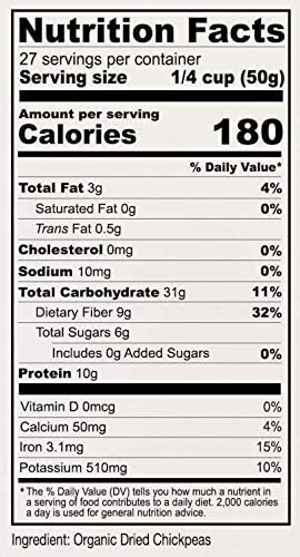 Anthony's Organic Dried Chickpeas, 3 lb, Dry Garbanzo Beans, Gluten Free, Non GMO, Vegan
