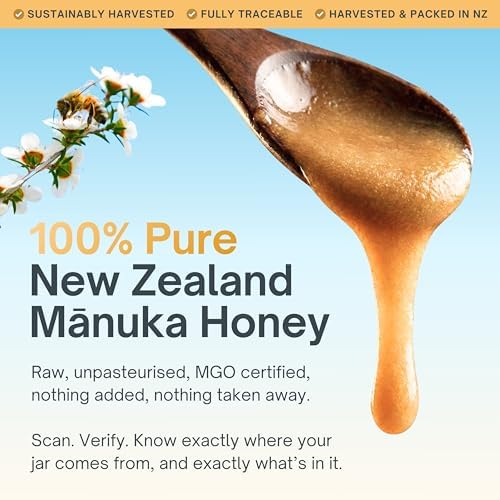 100% Certified Pure New Zealand Manuka Honey MGO 300+ | Raw Unpasteurized Natural Honey | Fully Traceable, Non-GMO, Glyphosate Free, Lab Tested (250g)