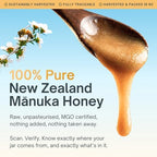 100% Certified Pure New Zealand Manuka Honey MGO 300+ | Raw Unpasteurized Natural Honey | Fully Traceable, Non-GMO, Glyphosate Free, Lab Tested (250g)