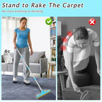 Carpet Rake for Pet Hair Removal - Reusable Pet Hair Remover, 60” Adjustable Long Handle Cat Dog Carpet Rake Scraper with Patented Design, Dog Hair Rake Brush for Rugs, Mats