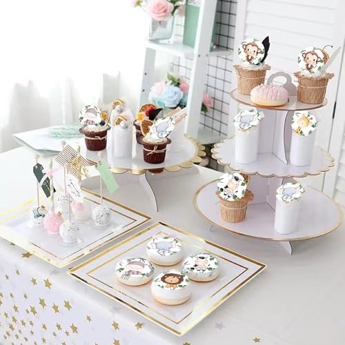 28 Pcs Edible Jungle Wildlife Cupcake Toppers Animal Zoo Themed Cupcake Toppers Carefully Selected Birthday Party Decorations Baby Shower Party Decoration