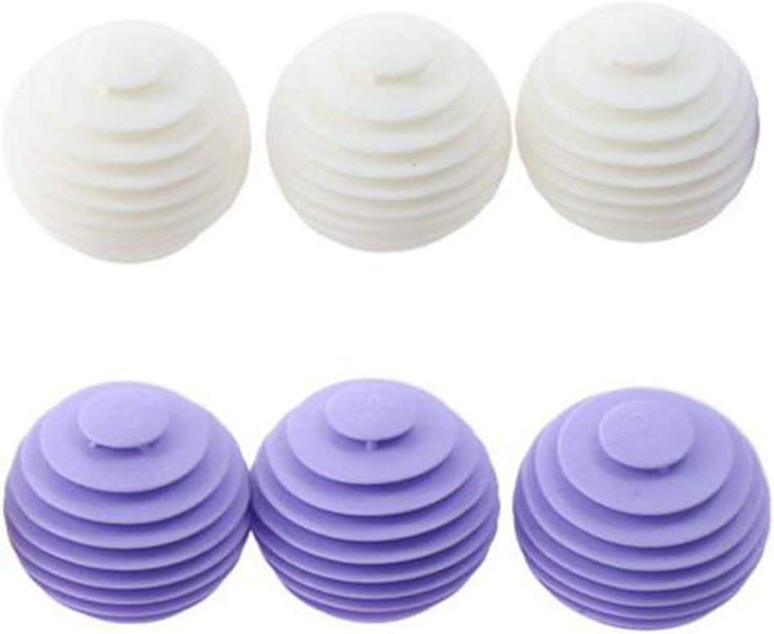 6pcs Laundry Ball, Silicone Wash Ball for Washing Machine, Lint Remover Dryer Balls, Soft Pet Fur Catcher Balls for Laundry, Reusable Home Gadgets(White/Purple)