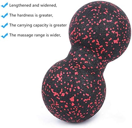 VINGVO Peanut Massage Ball, 24x12cm EPP Sports Massager Fitness Yoga Ball Massage Ball for Back Massage Acupuncture Points Massaging Equipment for Massaging Neck, Arms, Calves (Black) (Red and Black)
