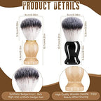 2 Pack Men Shaving Brush, Soap Synthetic Hair Tool & wet Shave Using Cream with Hard Wood Handle Synthetic Travel Paint Brush for Men Valentine Gifts Hair Salon Tool Home(Brown, Black,stylish)
