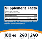 Nutricost Niacin (Vitamin B3) 100mg, 240 Capsules - with Flushing, Non-GMO, Gluten Free