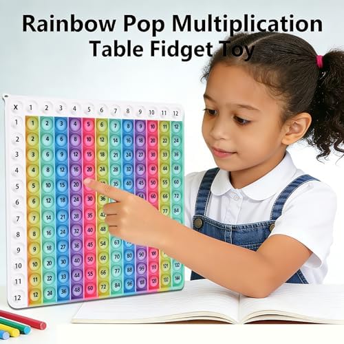 12x12 Multiplication Table Game Learning Mat,Math Educational Board Game,Interactive Times Table Game,STEM Math Skills Training for Ages 4-12,Sensory Multiplication Teaching Tool for Home and School