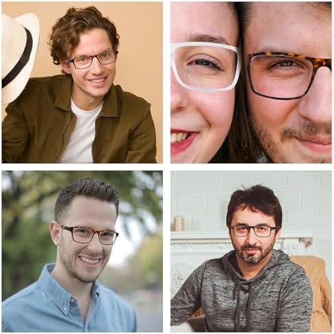 HIYANJN Blue Light Reading Glasses for Men Women Spring Hinge 5 Pack Computer Readers Rectangular Frame Eyeglasses