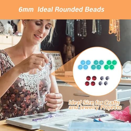 Aoheuo 6mm Color Mixing Quartz Balls UV Reactive Pearls American Glass (10pcs)