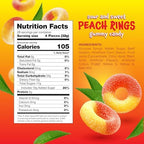 Peach Rings - 2 Pound Bag - Peach Gummies Candy - Sweet and Sour Candy for Office, Snacking, Dessert Decorating, and Goodie Bags - Classic Gummy Rings