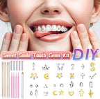Tooth Gems Kit Fashionable, DIY Teeth Jewelry with Shiny Crystals,12+ Shapes, Temporary Teeth Gems Kit, Gold and Silver