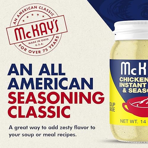 McKay's Chicken Flavored Soup Seasoning, Gluten Free, Vegetarian Instant Broth, Bullion Powdered Seasoning, Good on Meats, Veggies or in Soup! (No MSG Added Chicken, 1 Pack)