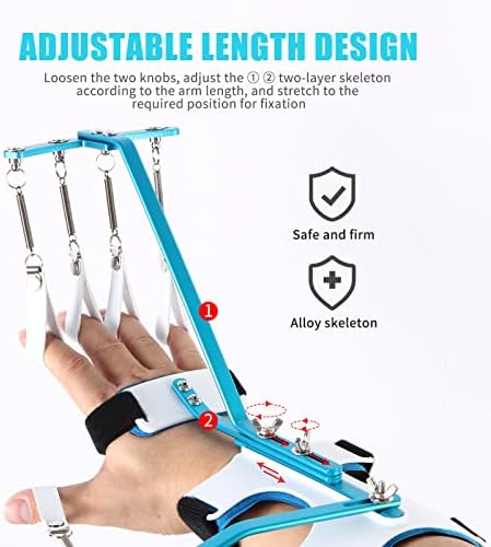 Hand Wrist Finger Orthotics Training Device Wrist Finger Orthosis Brace Hand Finger Muscle Strength Rehabilitation Trainer Finger Wrist Orthotics Exerciser for Hemiplegia Stroke