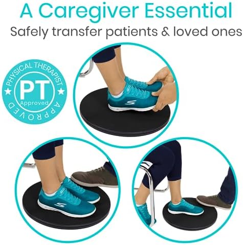 Vive 360° Pivot Disc - Patient Transfer Device for Elderly & Disabled - Swivel Turning Board 360 Degree Rotation - Handicap Senior & Stroke Disability Aid - Rotating Lazy Susan Turning Assist Pad