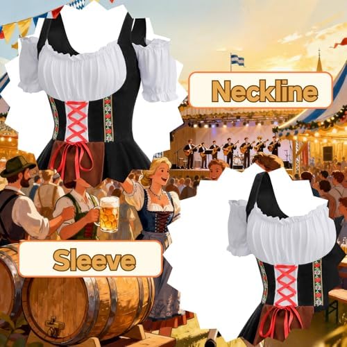 Colorful House Womens Oktoberfest Costume, Velvet German Bavarian Dress for Halloween Carnival