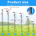 Adjustable Foldable Walking Cane, Hiking Sticks Canes Walking Sticks for Seniors,Telescopic Walking Canes with Anti-Slip Grip, Lightweight Trekking Cane for Hiking, Climbing.