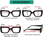 Eyekepper Square Reading Glasses for Women, 5 Pack Stylish Readers Ladies, Cheaters +0.50