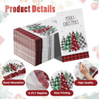 Tamone 100PCS 3-Ply Red Christmas Napkins - Red Christmas Tree Napkins Disposable - Premium Quality Dinner Napkins Soft and Absorbent