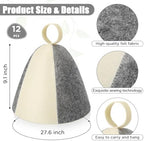 Jiuguva 12 Pcs Sauna Hats Wool Russian Cap Vaporarium Hat Banya Sauna Cap for Women Shower Accessories