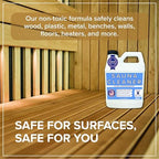Tillbrook Sauna Cleaner - Makes 4 Gallons Concentrated Sauna Wood Cleaner - 32 oz All-Natural Cleaning Solution for Saunas - Safe for All Surfaces - Removes Grease, Sweat, & Dirt - Eucalyptus Scent