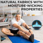 DR. GO Neuropathy Diabetic Socks for Men Crew Size Seamless Non Binding Socks 4 Pairs Black White