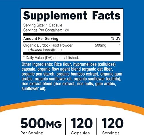 Nutricost Burdock Root 500mg, 120 Capsules - Gluten Free, Non-GMO, Vegetarian Friendly