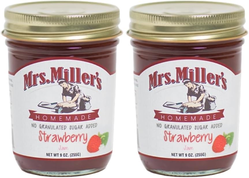 Mrs. Miller's Strawberry Jam 9 Ounce (Pack of 2)