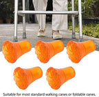 BestAlice 5Pcs Cane Tips, 3/4 Inch Crutch Tips Rubber Replacement Foot Pad, 19mm Cane Tips Heavy Duty, Prevent Slipping Soft Thicken Rubber Walking Canes Replacement Tips(Orange)