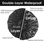 Auban Extra Large Shower Cap, Waterproof Reusable Hair Cap, XL Satin Lined Shower Bonnet for Women Men Thick Long Hair, Braids, Dreadlocks(Adjustable)