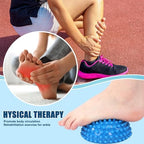 Threlaco 2 Pcs Half Round Massage Ball for Feet Blue Spiky Massage Ball for Adults Sports, Stability Training, Muscle Balancing Therapy, Yoga Gymnastics Exercise