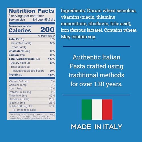 De Cecco Farfalle No. 93 Pasta, 16 Oz, Authentic, Slow Dried, Made with Durum Wheat, Versatile Pasta for Sauces & Recipes, Made in Italy