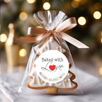 2" Round Snowman Christmas Stickers, Holiday Gift Labels, Merry Christmas Cookies Labels, Happy Holidays Favor - Set of 40 Stickers (Bake w/Love)
