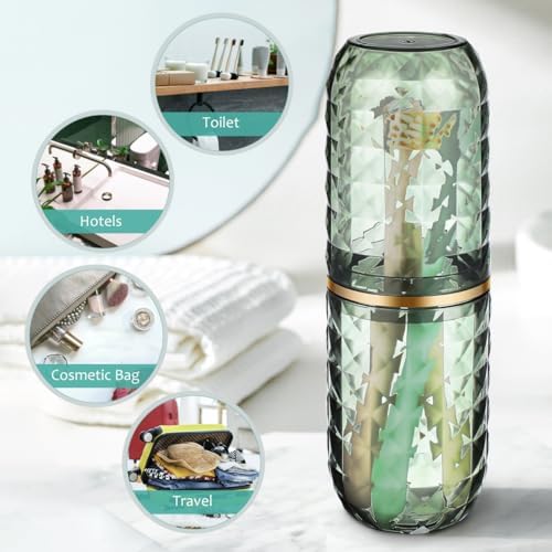 Didiseaon Travel Toothbrush Case Portable Tooth Brush Cup Toothbrush Holder with Cover for Traveling/Camping/School/Home or Daily Uses