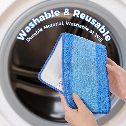 wlich 8-Pack Microfiber Cleaning Pads, 18-Inch Microfiber Mop Pads Compatible with Bona Mop, Washable and Reusable Mop Pad Refills for Hardwood Tile Laminate Floors