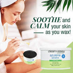 Clean + Easy Azulene Sensitive Soft Wax – Wax for Sensitive Skin Hair Removal, Gentle & Soothing Formula for Face & Body, 14 oz