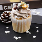 White Star Sprinkles, Edible Candy Stars for Cake Decorating, Cupcakes, Cookies & Desserts, 4.6oz White Sprinkles for Christmas, Wedding, Birthday, Holiday Baking