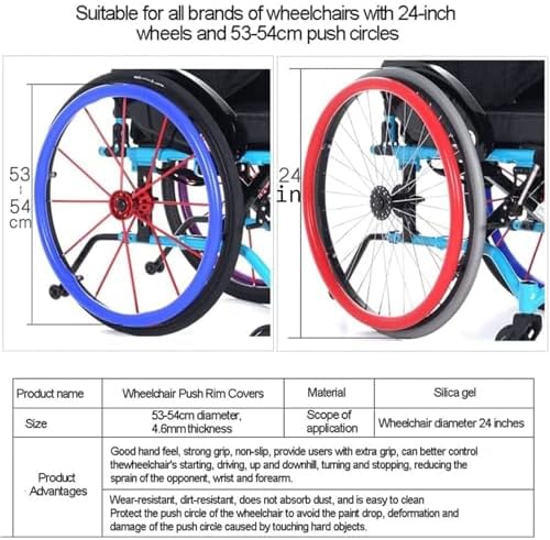 Wheelchair Rear Wheel Cover Protective Sleeve Wheelchair Push Rim Covers Wheelchair Rear Wheel,White,22in