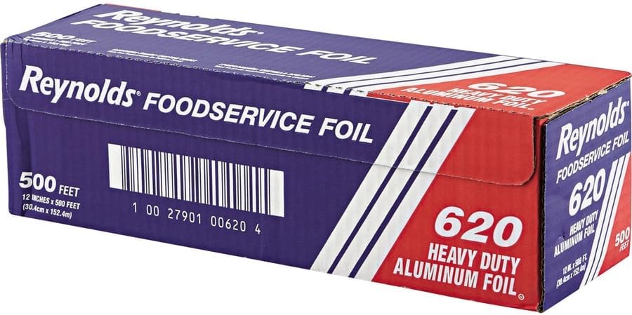 Reynolds Wrap 620 Heavy Duty Aluminum Foil Roll, 12" x 500 ft, Silver
