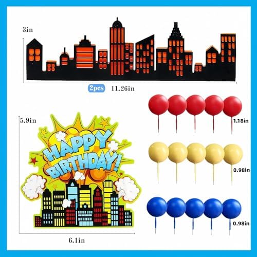 Superhero Cake Decorations Superhero Themed Party Decoration City Cake Border Decoration