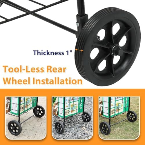 Foldable Shopping Cart with 360° Wheels, Collapsible & Lightweight Utility Cart for Groceries, Laundry, Travel, All-Purpose Rolling Trolley with Comfort Grip (Black, Small)