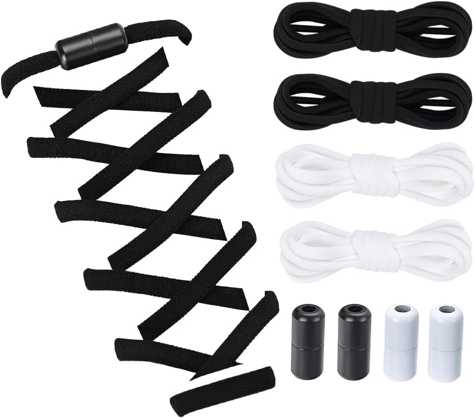 ZHENTOR Elastic Shoe Laces, Elastic No Tie Shoelaces for Sneakers, One Size Fits All Adults and Kids Shoes