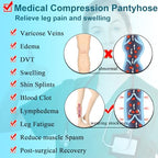 Medical Compression Pantyhose For Women & Men,20-30 mmHg Medical Grade Support Hose Tights For DVT,Pregnancy,Varicose Veins,Relief Shin Splints,Edema,Swelling