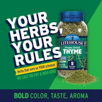 Litehouse Freeze Dried Thyme - Substitute for Fresh Thyme, Jar Equal to 5 Thyme Fresh Bunches, Organic, Thyme Seasoning, Non-GMO, Gluten-Free - 0.52 Ounce