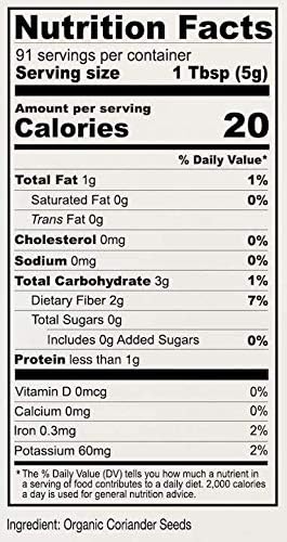 Anthony's Organic Coriander Seeds, 1 lb, Gluten Free, Non GMO, Non Irradiated, Keto Friendly