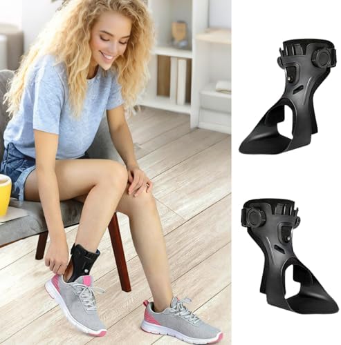 A Pair Drop Foot Brace - Ankle Foot Orthosis For Men Women, Adjustable Ankle Foots Orthosis Support With Inflatable Air-bag Lining, Can Be Worn With Shoes, For Recovery Of Strokes Hemiplegia