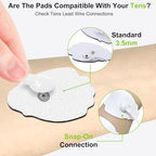 20-Pack Self-Adhesive Electrode Pads for TENS/EMS Unit, Replacement Pads for TENS Massager and Muscle Stimulation, Compatible with TENS EMS Devices Using 3.5mm Snap Connector