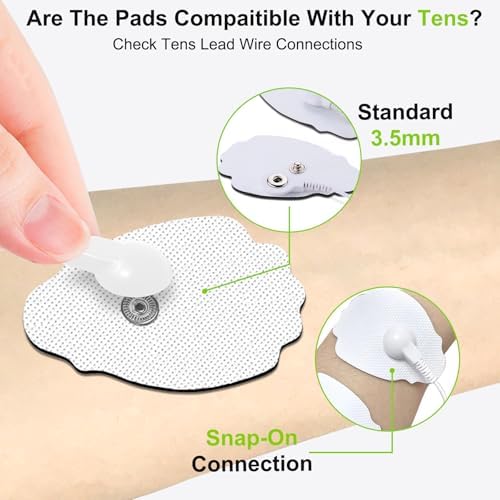 20-Pack Self-Adhesive Electrode Pads for TENS/EMS Unit, Replacement Pads for TENS Massager and Muscle Stimulation, Compatible with TENS EMS Devices Using 3.5mm Snap Connector
